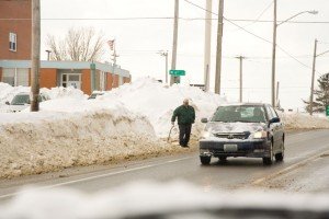 Snow Mounds Taller Than Man